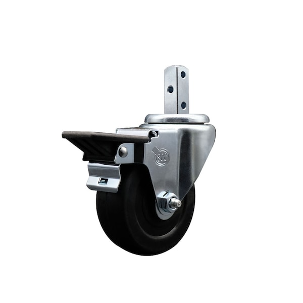 3.5'' Soft Rubber Wheel Swivel 3/4'' Square Stem Caster with Brake